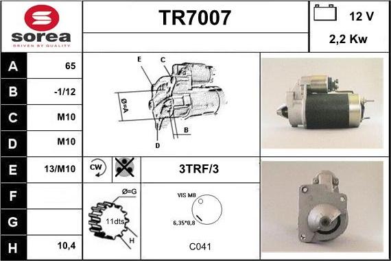 Sera TR7007 - Démarreur cwaw.fr