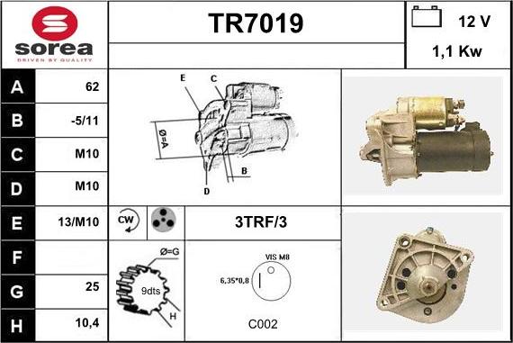 Sera TR7019 - Démarreur cwaw.fr