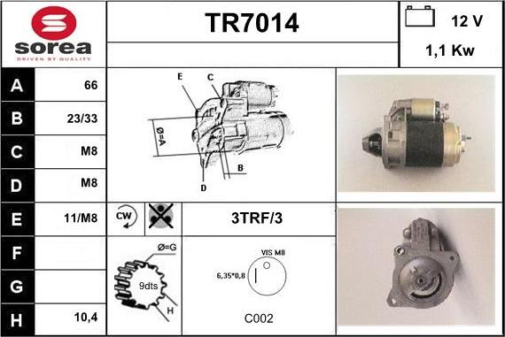 Sera TR7014 - Démarreur cwaw.fr