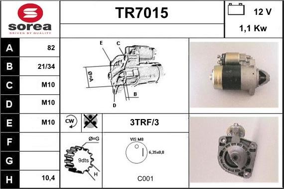 Sera TR7015 - Démarreur cwaw.fr