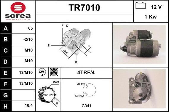 Sera TR7010 - Démarreur cwaw.fr