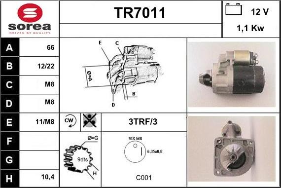 Sera TR7011 - Démarreur cwaw.fr