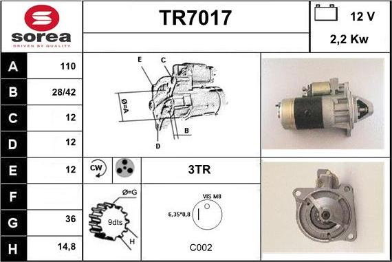 Sera TR7017 - Démarreur cwaw.fr