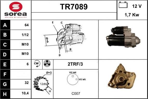 Sera TR7089 - Démarreur cwaw.fr