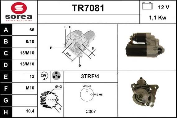 Sera TR7081 - Démarreur cwaw.fr