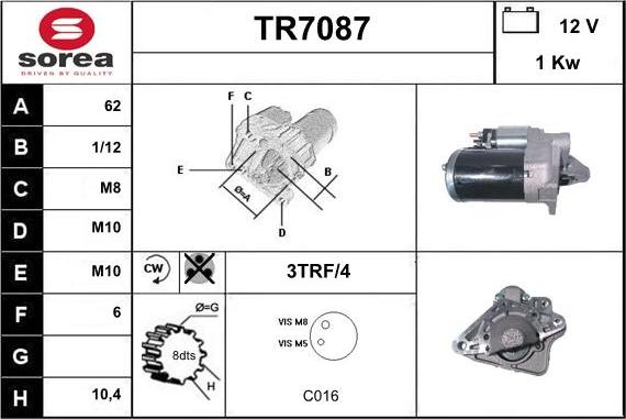 Sera TR7087 - Démarreur cwaw.fr