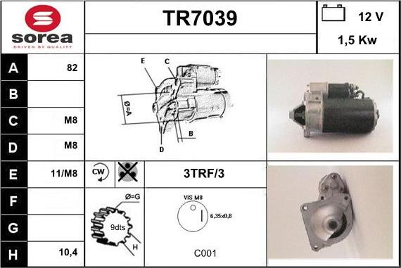 Sera TR7039 - Démarreur cwaw.fr