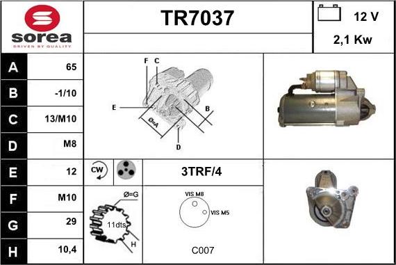 Sera TR7037 - Démarreur cwaw.fr