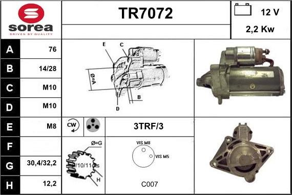 Sera TR7072 - Démarreur cwaw.fr