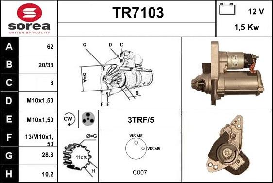 Sera TR7103 - Démarreur cwaw.fr