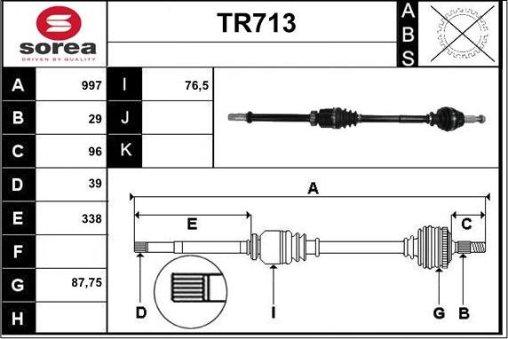 Sera TR713 - Arbre de transmission cwaw.fr