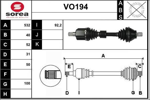 Sera VO194 - Arbre de transmission cwaw.fr