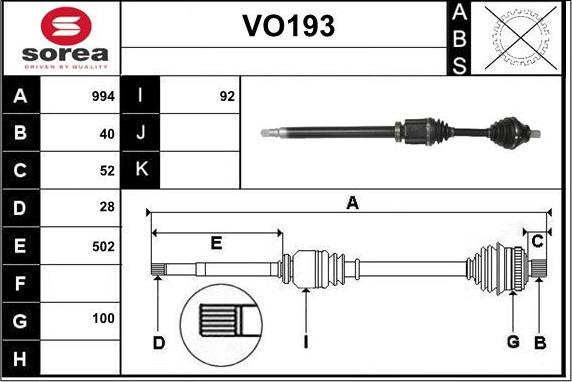 Sera VO193 - Arbre de transmission cwaw.fr