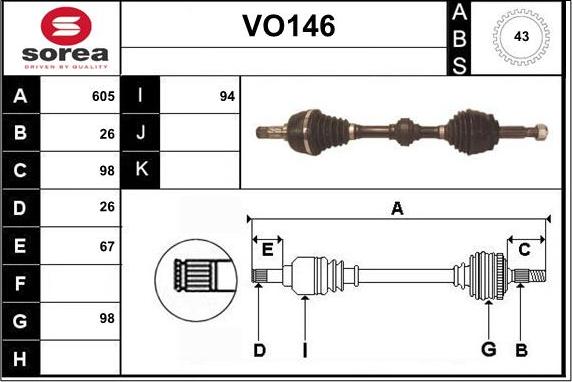 Sera VO146 - Arbre de transmission cwaw.fr