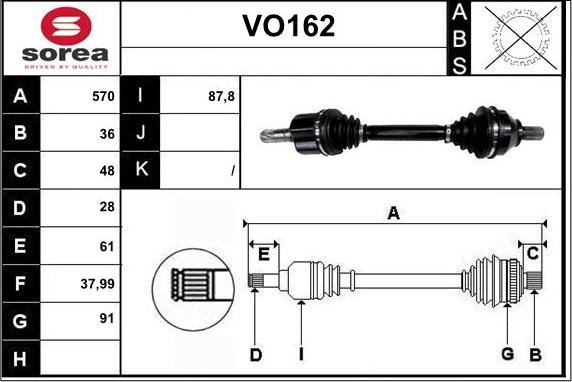 Sera VO162 - Arbre de transmission cwaw.fr