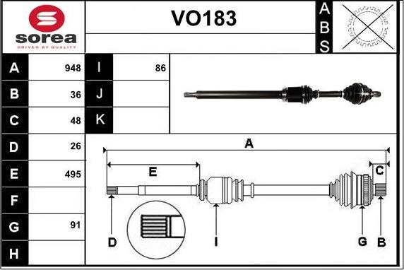 Sera VO183 - Arbre de transmission cwaw.fr