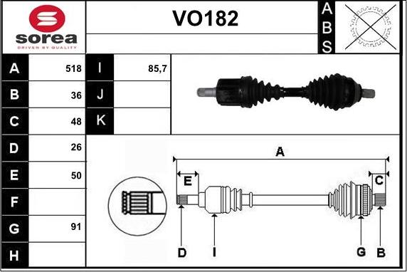 Sera VO182 - Arbre de transmission cwaw.fr