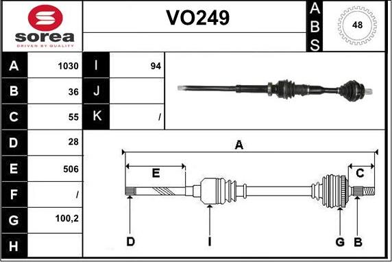 Sera VO249 - Arbre de transmission cwaw.fr