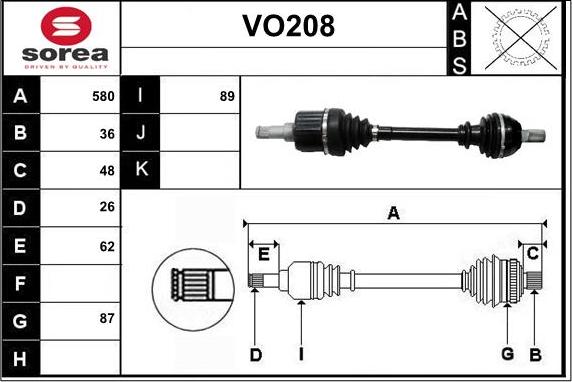 Sera VO208 - Arbre de transmission cwaw.fr