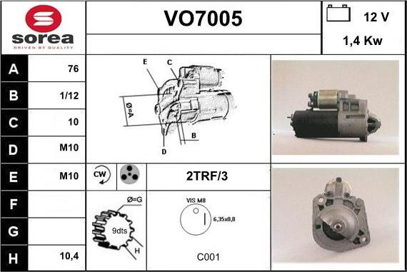 Sera VO7005 - Démarreur cwaw.fr