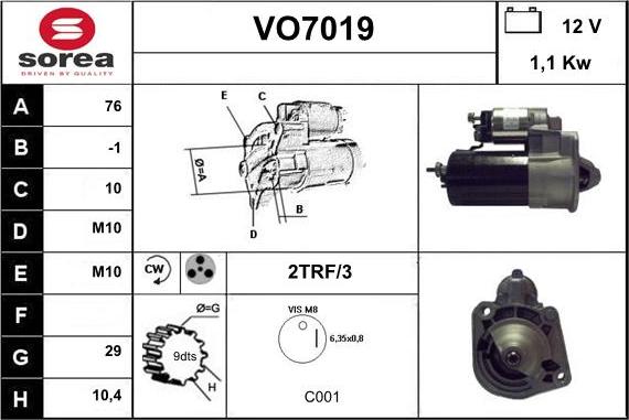 Sera VO7019 - Démarreur cwaw.fr