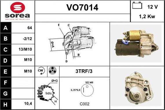 Sera VO7014 - Démarreur cwaw.fr