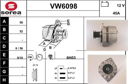 Sera VW6098 - Alternateur cwaw.fr