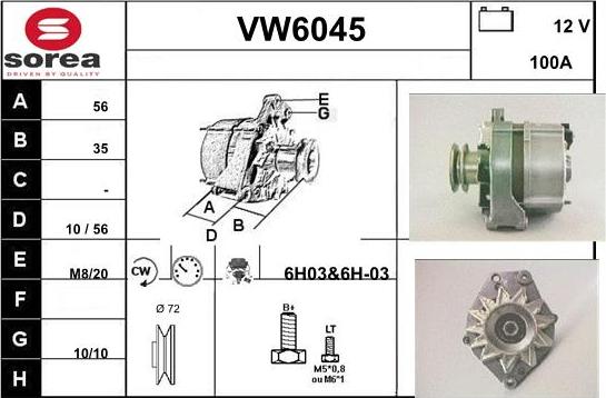 Sera VW6045 - Alternateur cwaw.fr