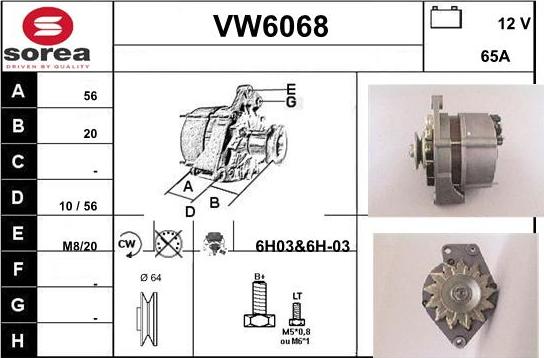 Sera VW6068 - Alternateur cwaw.fr