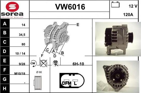 Sera VW6016 - Alternateur cwaw.fr