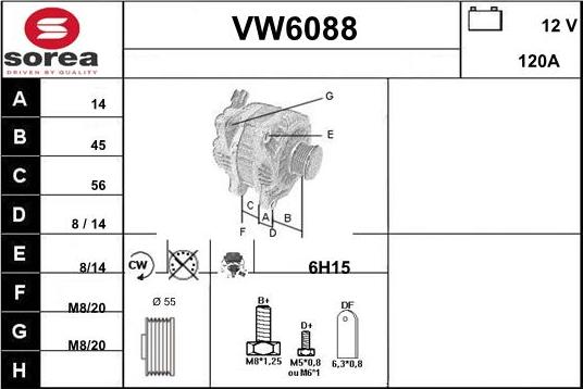 Sera VW6088 - Alternateur cwaw.fr