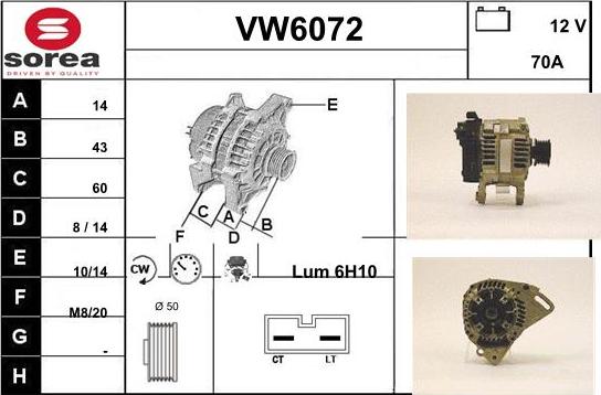 Sera VW6072 - Alternateur cwaw.fr