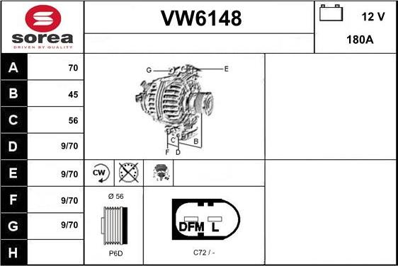 Sera VW6148 - Alternateur cwaw.fr