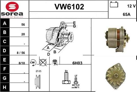 Sera VW6102 - Alternateur cwaw.fr