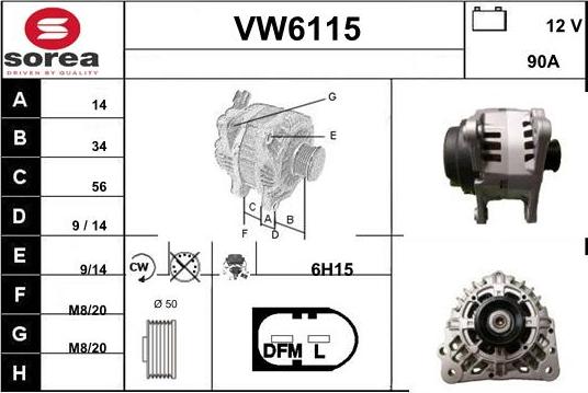 Sera VW6115 - Alternateur cwaw.fr