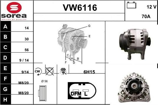 Sera VW6116 - Alternateur cwaw.fr