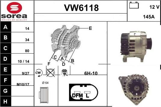 Sera VW6118 - Alternateur cwaw.fr