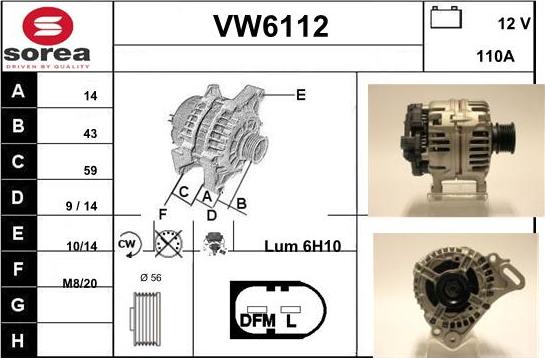 Sera VW6112 - Alternateur cwaw.fr