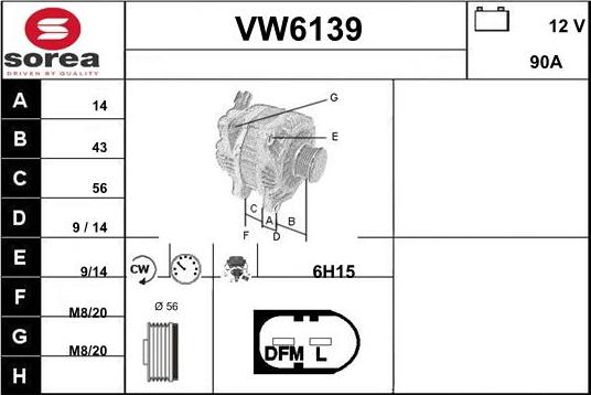 Sera VW6139 - Alternateur cwaw.fr