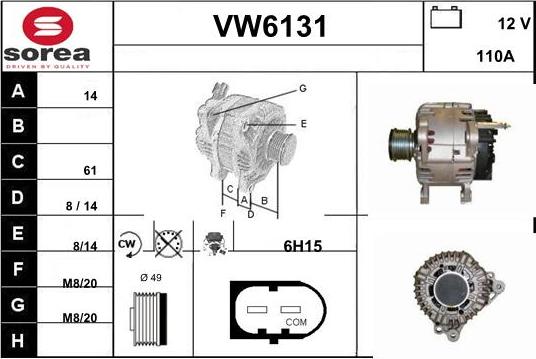 Sera VW6131 - Alternateur cwaw.fr