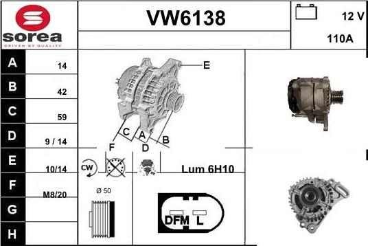 Sera VW6138 - Alternateur cwaw.fr