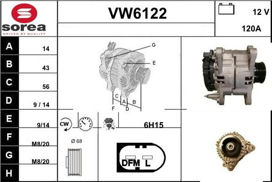 Sera VW6122 - Alternateur cwaw.fr