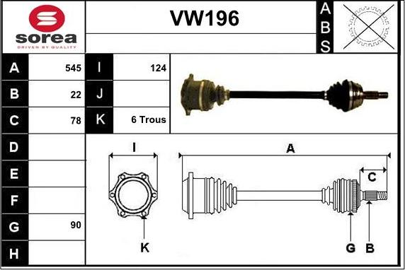 Sera VW196 - Arbre de transmission cwaw.fr