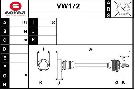 Sera VW172 - Arbre de transmission cwaw.fr