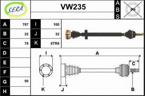 Sera VW235 - Arbre de transmission cwaw.fr