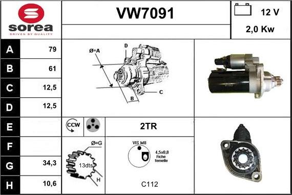 Sera VW7091 - Démarreur cwaw.fr