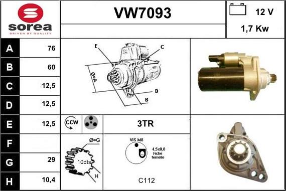 Sera VW7093 - Démarreur cwaw.fr