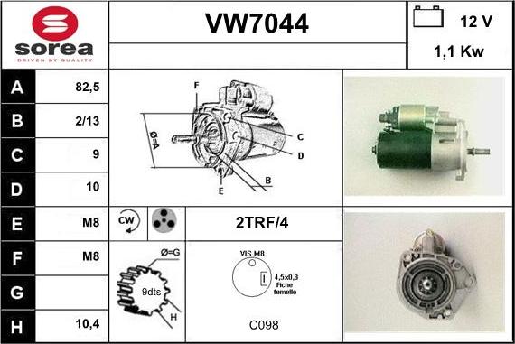 Sera VW7044 - Démarreur cwaw.fr