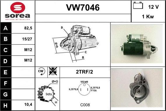 Sera VW7046 - Démarreur cwaw.fr