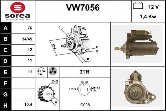 Sera VW7056 - Démarreur cwaw.fr